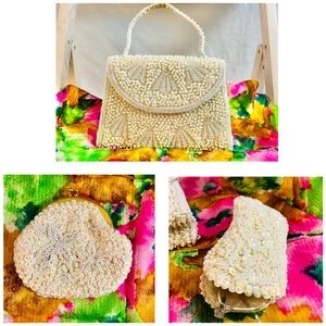 Vintage Beaded Purse with Coin Purse & Eyeglass Holder by Grande Mason Blanche